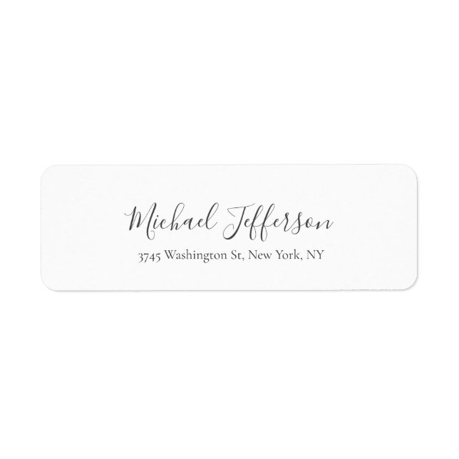 Klassisk Kreativ Trendig Svart & Vit Returadress Etikett (Framsidan)