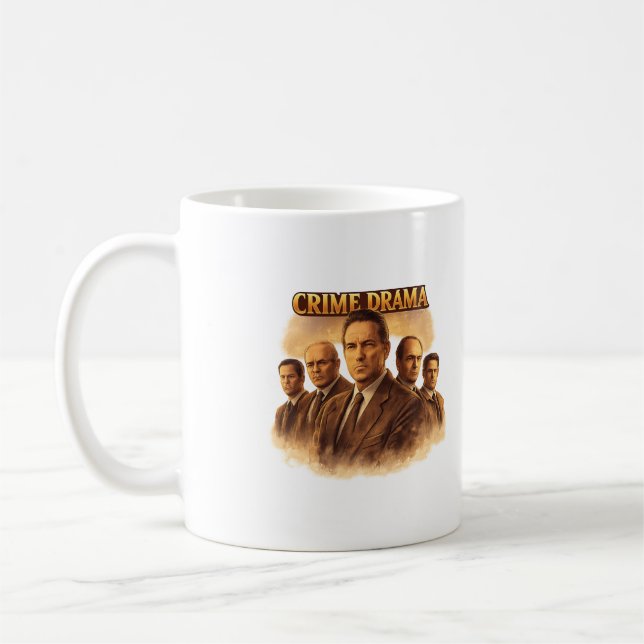 Klassisk kriminaldramaposter – tuff detektivensemb kaffemugg (Vänster)