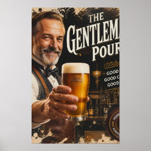Klassisk krogtoast och bärnstensfärgad glädje-plak poster