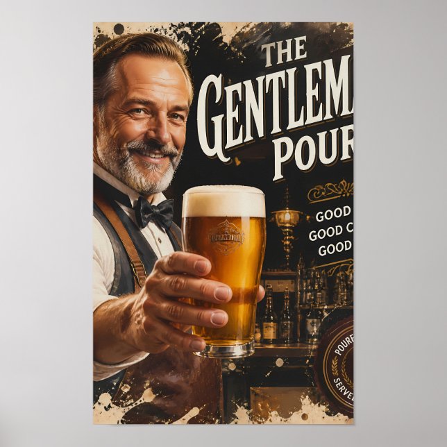 Klassisk krogtoast och bärnstensfärgad glädje-plak poster (Framsidan)