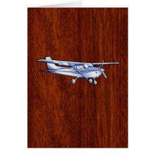 Klassisk krom Cessna flygande mahogany Hälsningskort