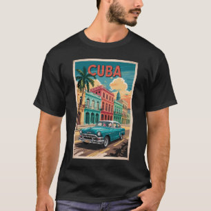 Klassisk kubansk bilillustration Resekonst Vintage T Shirt