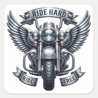 Klassisk kurvdesign med Vingar och Ord Fyrkantigt Klistermärke