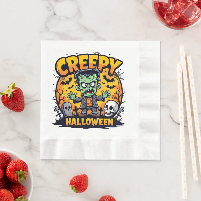 Klassisk kuslig Frankenstein Halloween Pappersservett (Insitu)
