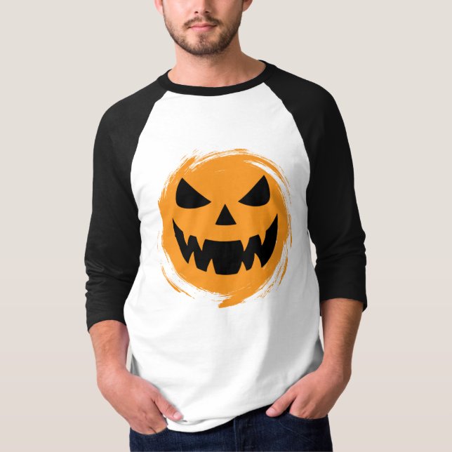 Klassisk, kuslig pumpa ansikte t shirt (Framsida)