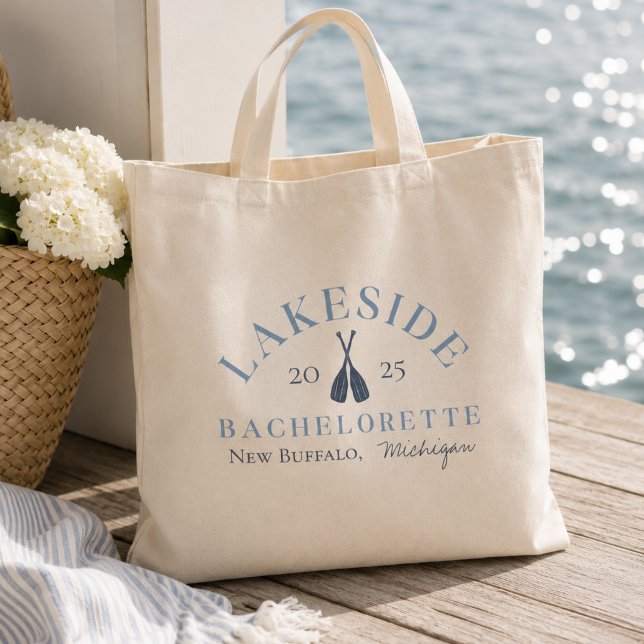 Klassisk kustsjö möhippa  tygkasse (Classic Coastal Lake Bachelorette Tote Bag
)