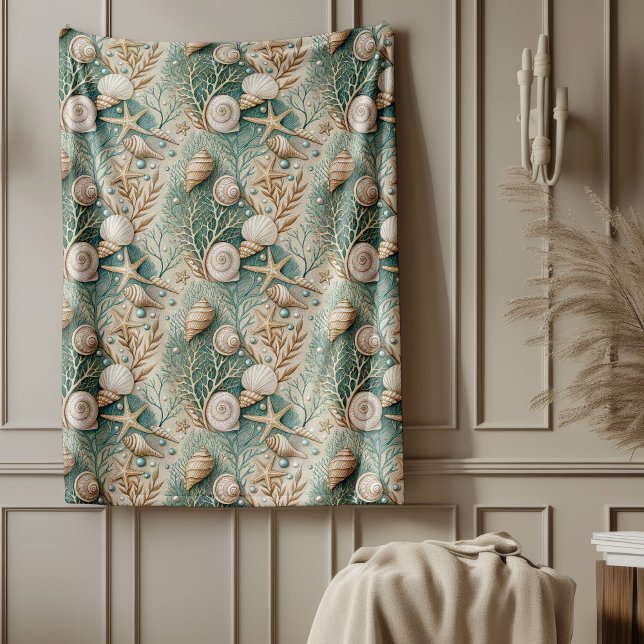 Klassisk kustvattentarm och inbjudan till atmosfär fleecefilt (Classic Coastal Throw Warm and Inviting Atmosphere Fleece Blanket)