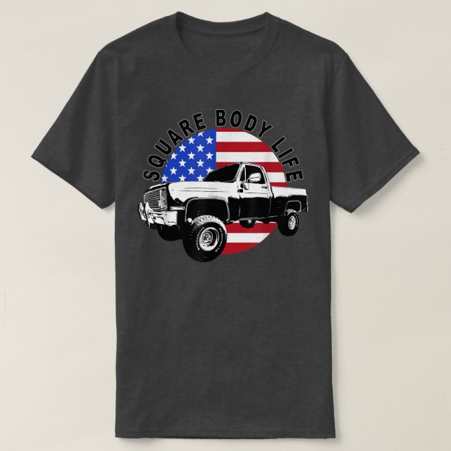Klassisk kvadratisk underdel Lastbil 4X4-kvadratis T Shirt (Design framsida)