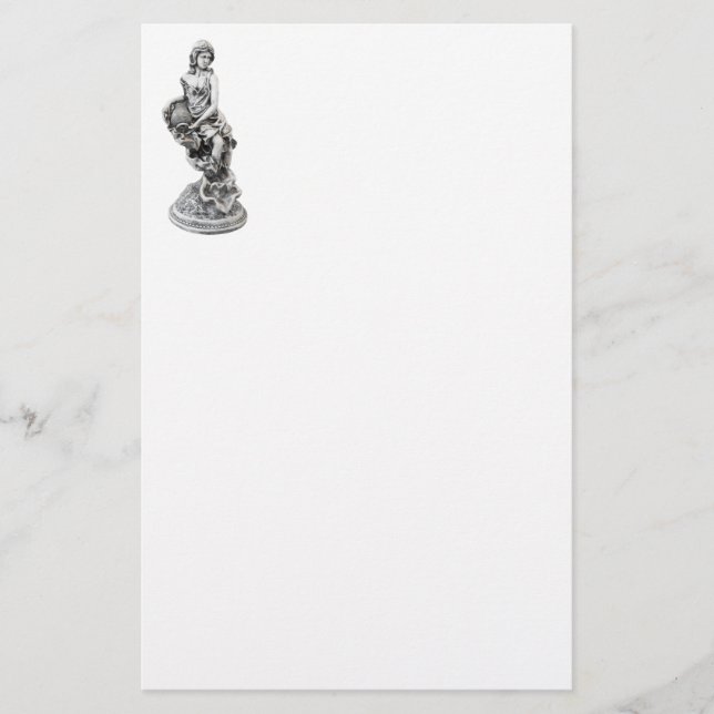 Klassisk kvinnlig staty brevpapper (Framsida)