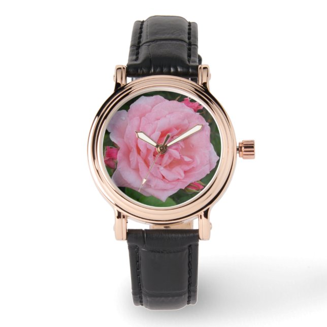 Klassisk kvinnobevakning i Rosa ros Armbandsur (Framsida)