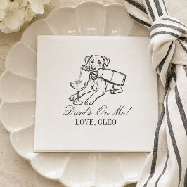 Klassisk Labrador Retriever Champagne Bröllop Pappersservett