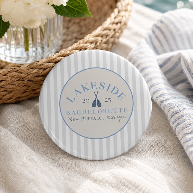 Klassisk Lake Bachelorette Tjejvecka Knapp (Classic Lake Bachelorette Girls Weekend Button)