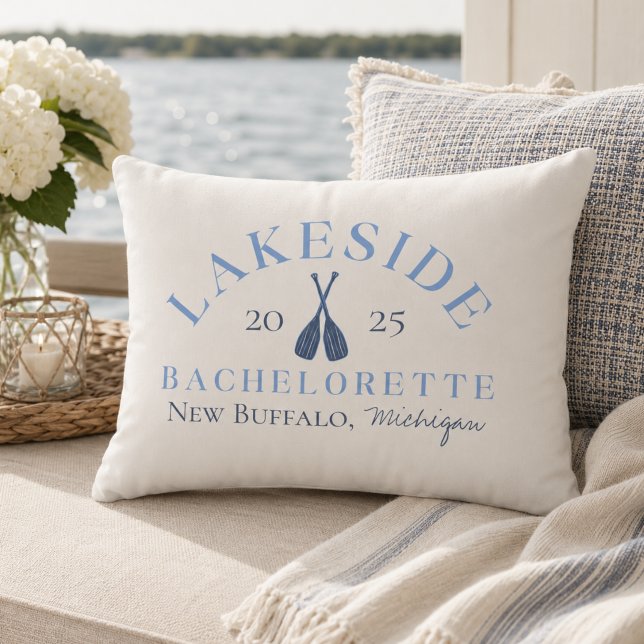 Klassisk Lake Bachelorette Tjejvecka Prydnadskudde (Classic Lake Bachelorette Girls Weekend Accent Pillow)