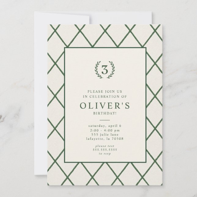 Klassisk Land Klubb Födelsedagsfest inbjudan (Framsida)