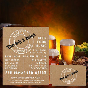 Klassisk Land Pub Logotyp, Pub/Brewery Advertising Reklamblad