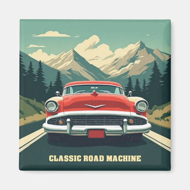 Klassisk landsvägsmaskin South Dakota Magnet (Framsidan)
