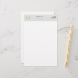 Klassisk Laurel Wandeans Grått Guld Monogram Brevpapper