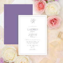 Klassisk lavender Calligraphy Monogram Bröllop