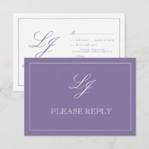 Klassisk lavender Calligraphy Monogram Bröllop