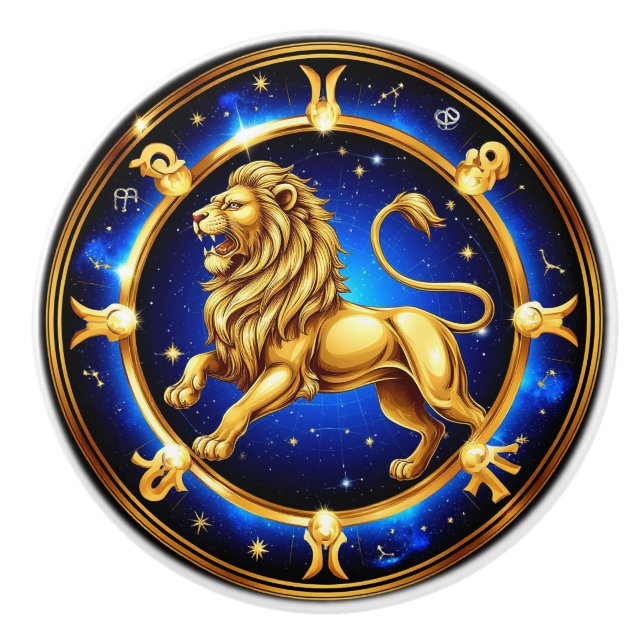 ♌Klassisk Lejon Stjärntecken Symbol ♌ Knopp (Framsidan)
