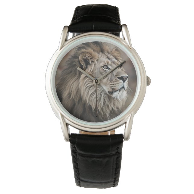 Klassisk, Lejonkung Bakgrund, eWatch Watch Armbandsur (Framsida)