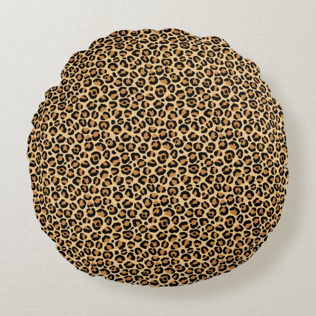 Klassisk Leopardserie 6 Rund Kudde (Framsidan)