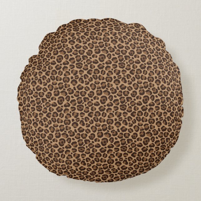Klassisk Leopardy Design 12  Rund Kudde (Framsidan)