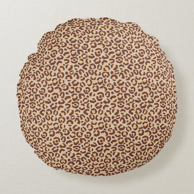 Klassisk Leopardy Design 1 Rund Kudde (Framsidan)