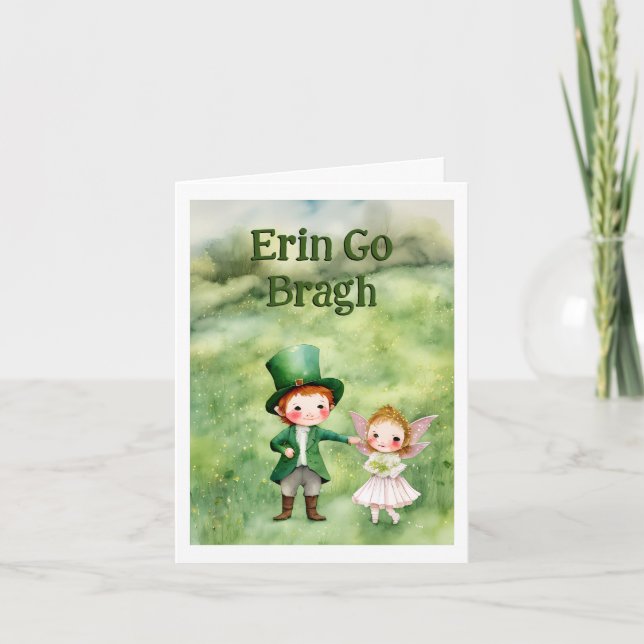 Klassisk Leprechaun & Älv St. Patrick's Day-kort Kort (Framsida)