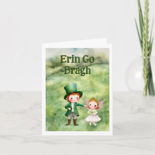 Klassisk Leprechaun & Älv St. Patrick's Day-kort Kort