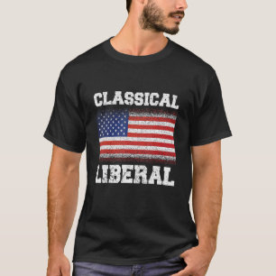 Klassisk liberal med amerikansk flagga t shirt