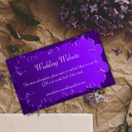 Klassisk Lila Bröllop Webbplatsinformation Tilläggskort