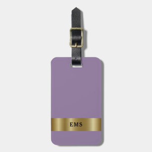 Klassisk Lila och Guld monogram resagemärkning Bagagebricka