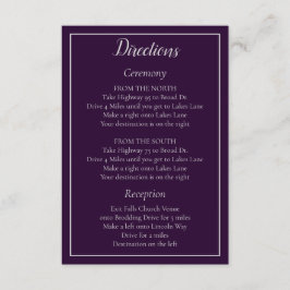 Klassisk Lila och Silver Bröllop Tilläggskort