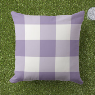 Klassisk lila vit stor gingham-ruta kudde