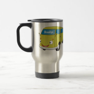 Klassisk limegrön skämttecknad skåpbil resemugg