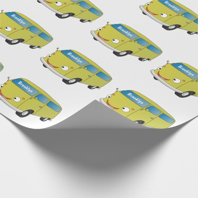Klassisk limegrön skämtteckning om skåpbil presentpapper (Hörn)