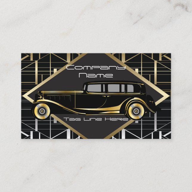 Klassisk limousine-service för bilar visitkort (Framsida)