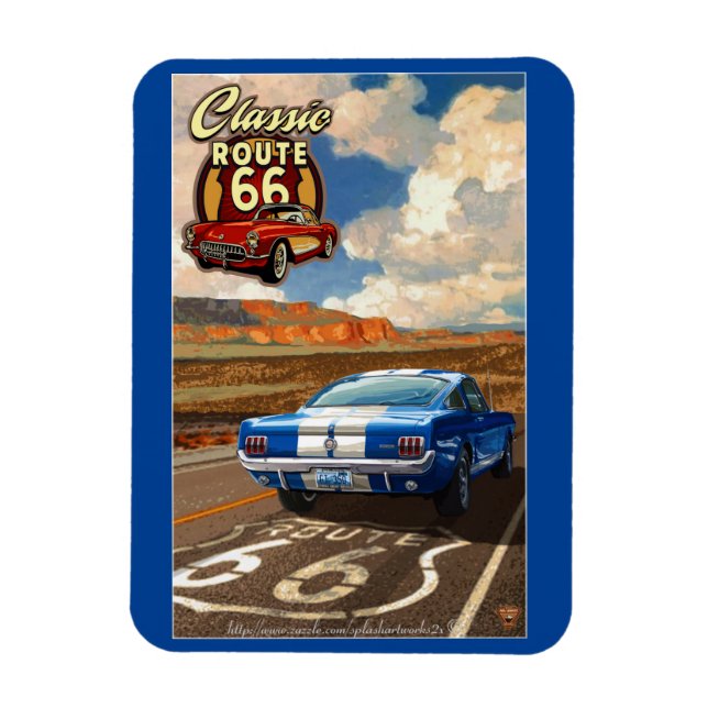 "Klassisk linje 66" Magnet (Vertikal)