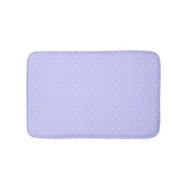 Klassisk liten periwinkle White Polka dots Mönster Badrumsmatta (Framsidan)