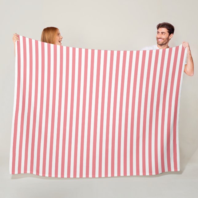 KLASSISK LJUS ROSA STRIPED FLEECEFILT (På plats)