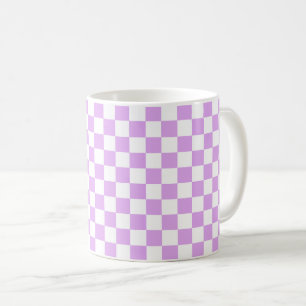 Klassisk ljuslila rutig mönster kaffemugg