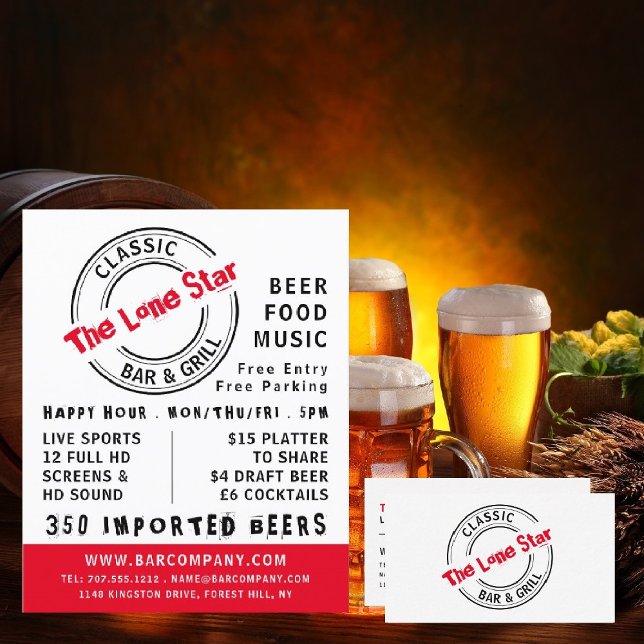 Klassisk Logotyp av Pub & grill, pub/Brewery Visitkort (Skapare uppladdad)
