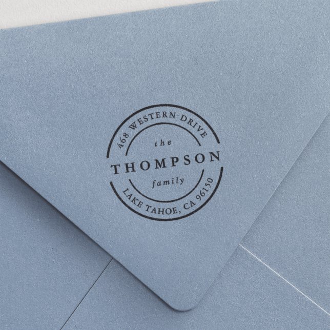 Klassisk Logotyp | Familj Namn Returadress Självfärgande Stämpel (Skapare uppladdad)