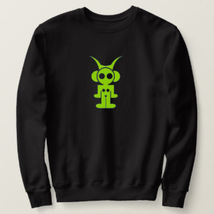 klassisk logotyp framsida - grönt utskrift lång ärmad tröja