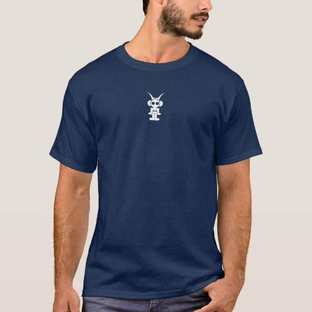 klassisk logotyp-vit utskrift t shirt (Framsida)