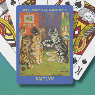 Klassisk Louis Wain Cats Aeftermiddag TeaPersonali Casinokort