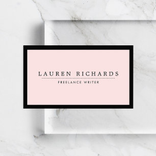 Klassisk Luxe Black och Rosa med Social Media Visitkort