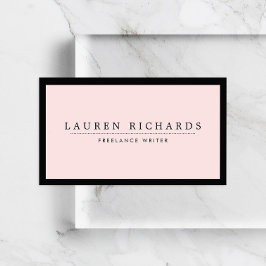 Klassisk Luxe Black och Rosa med Social Media Visitkort