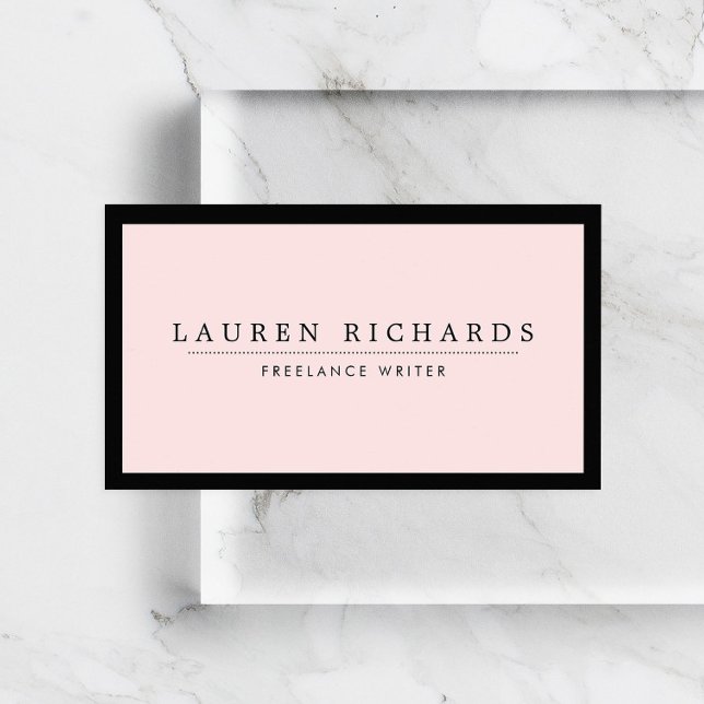 Klassisk Luxe Black och Rosa med Social Media Visitkort (Skapare uppladdad)